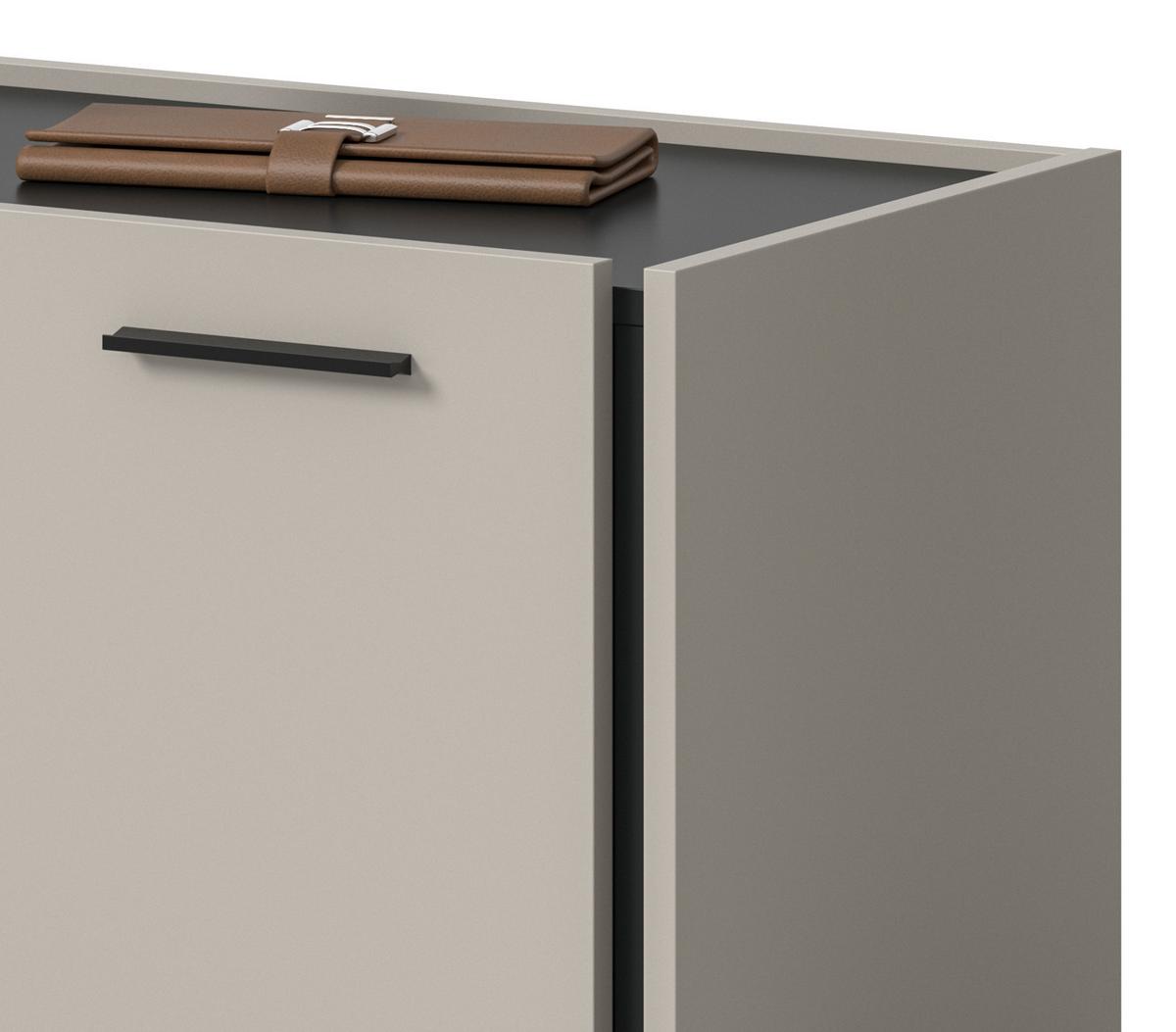 GARDEROBEN-SET 3-teilig Kaschmir 197 x 190 cm, Garderobenkombination mit Soft-Close - Kaschmir/Schwarz, Holzwerkstoff/Kunststoff (197/190/40cm) - Inn.Furn