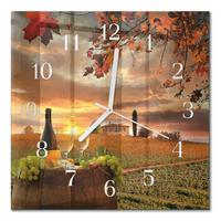 WANDUHR aus Glas 30x30 cm - Wein Natur - Multicolor, Glas (30/30/0.4cm) - TULUP