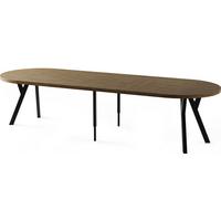 ESSTISCH Twixy XXL groß rund oval ausziehbar, Eiche Braun Rustikal 100-300/100/76 cm - Alteiche/Schwarz, Holz/Holzwerkstoff (100/300/76cm) - WFL GROUP