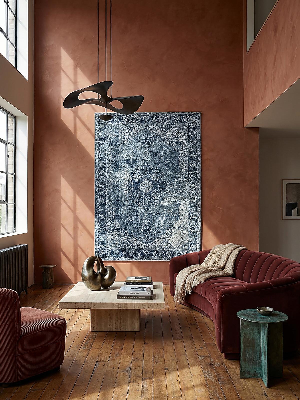 TEPPICH COQUET, im Vintage-Stil, Blau, 120 x 170 cm - Blau, Textil (170/120cm) - KADIMA DESIGN