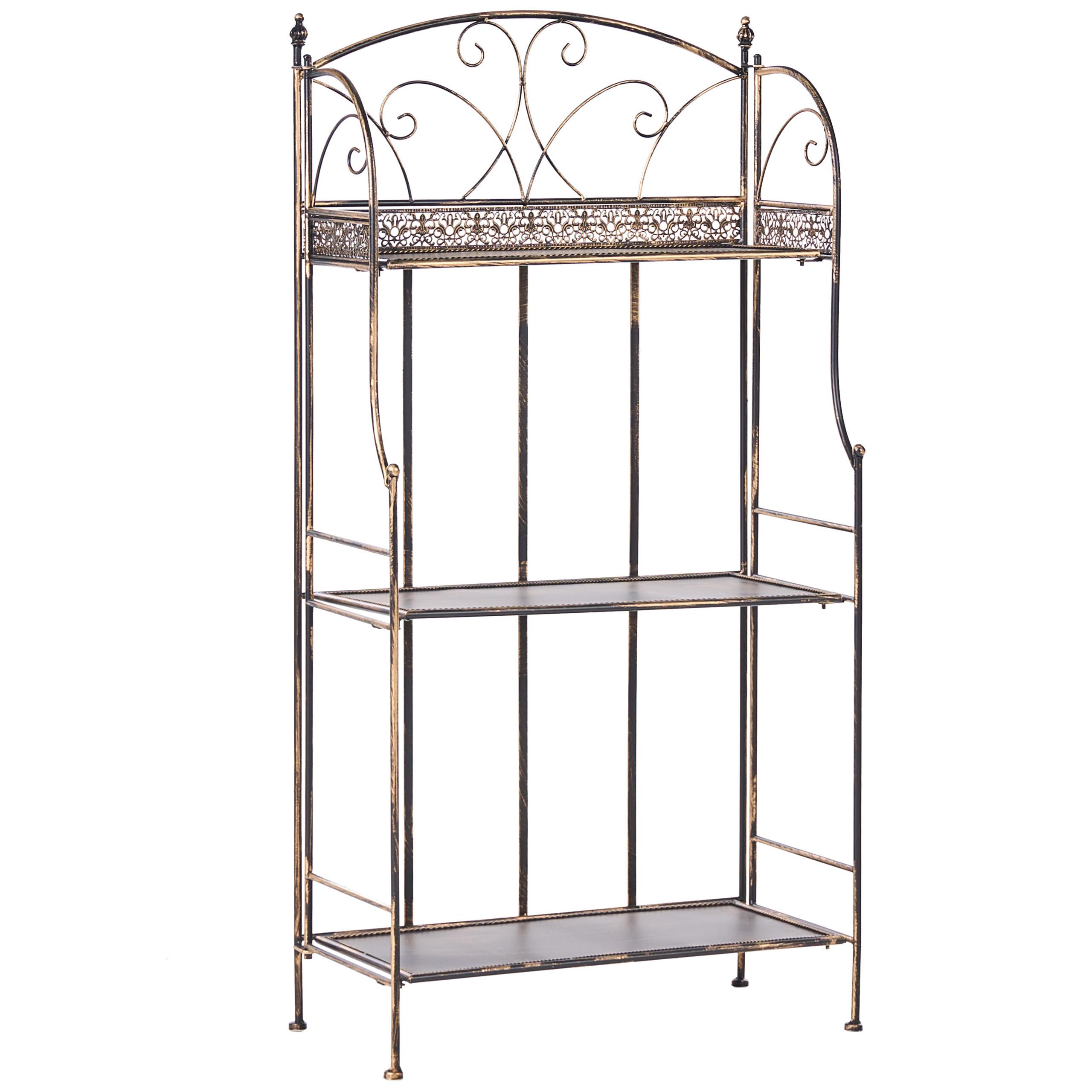 REGAL 60/30 cm Schwarz Villadose - Schwarz, Metall (60/117/30cm) - Beliani