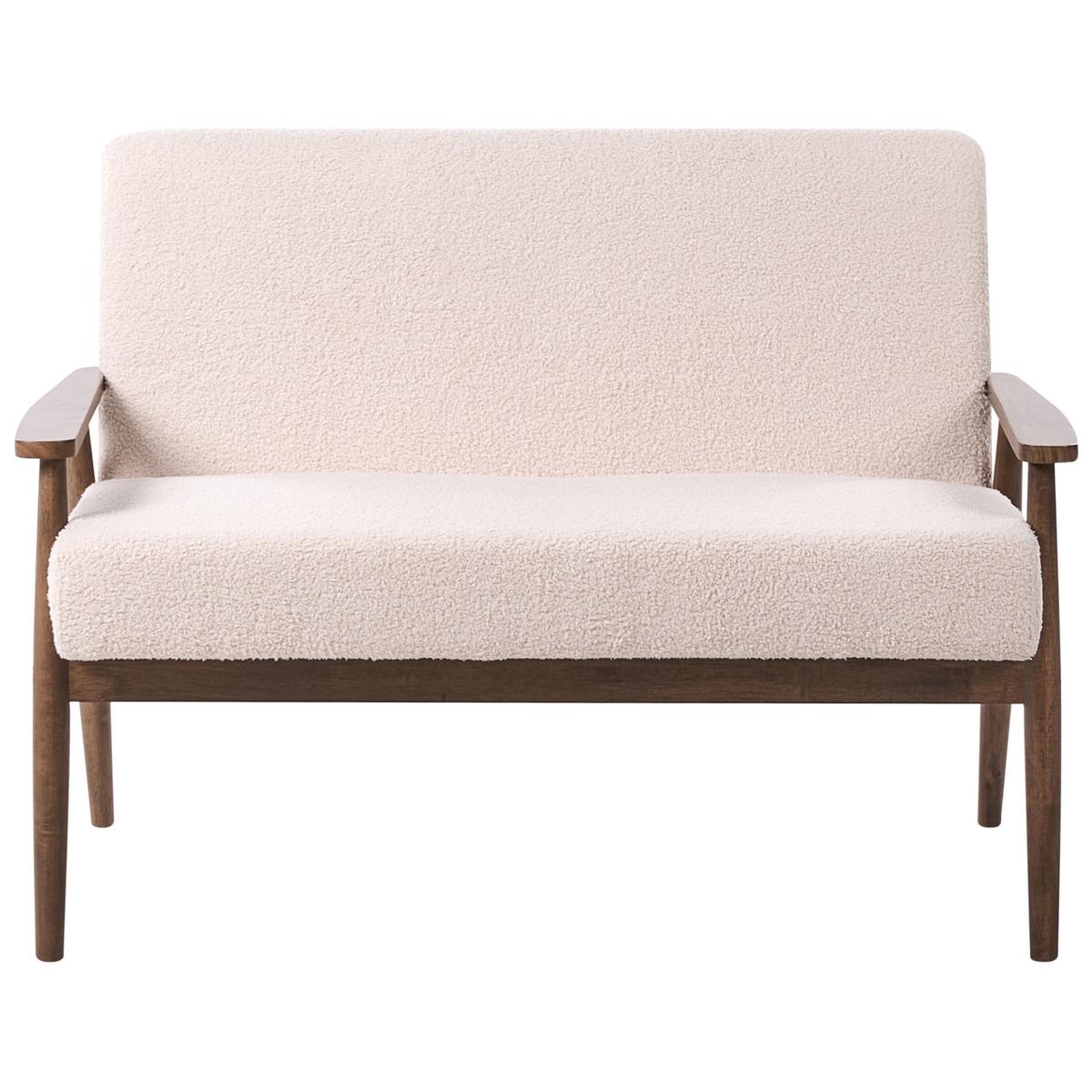 2-SITZER-SOFA Bouclé Dunkelbraun/Beige Esrum - Dunkelbraun, Textil (111/79/72cm) - Beliani