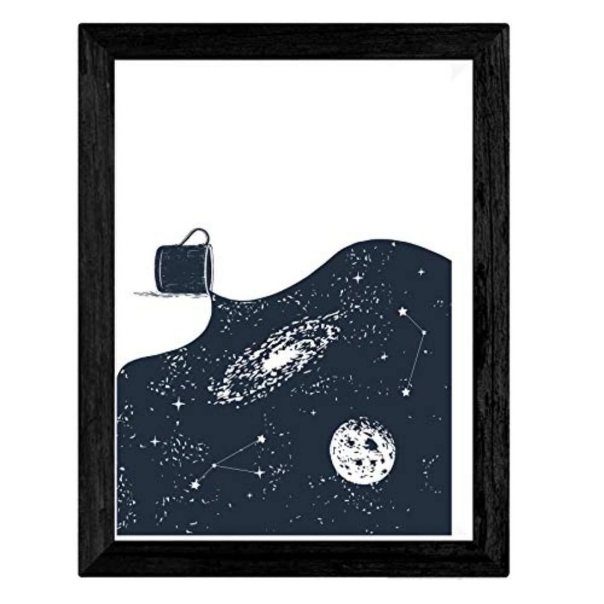 POSTER Set mit 4 Beginn des Erdraums A3 Schwarzer Rahmen - Schwarz, Papier (29.7/3cm) - Nacnic