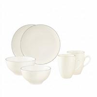 FRÜHSTÜCKS-SET Savona Grey Line creme 6-tlg. - Creme, Keramik (2/2/2cm) - Seltmann Weiden