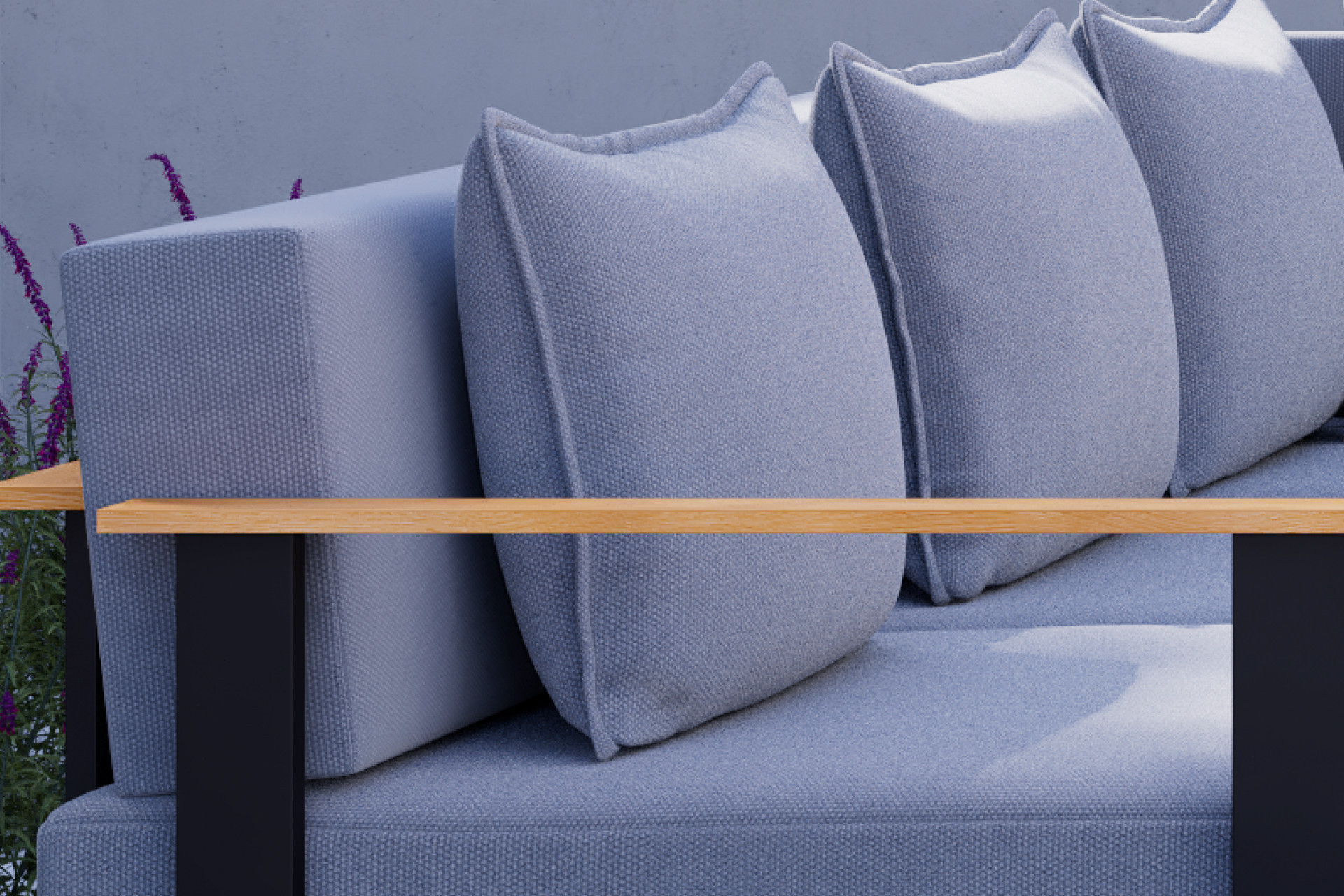 Loungegarnitur Grau inkl. Kissen Bezug abnehmbar und waschbar Olefin imprägniert 