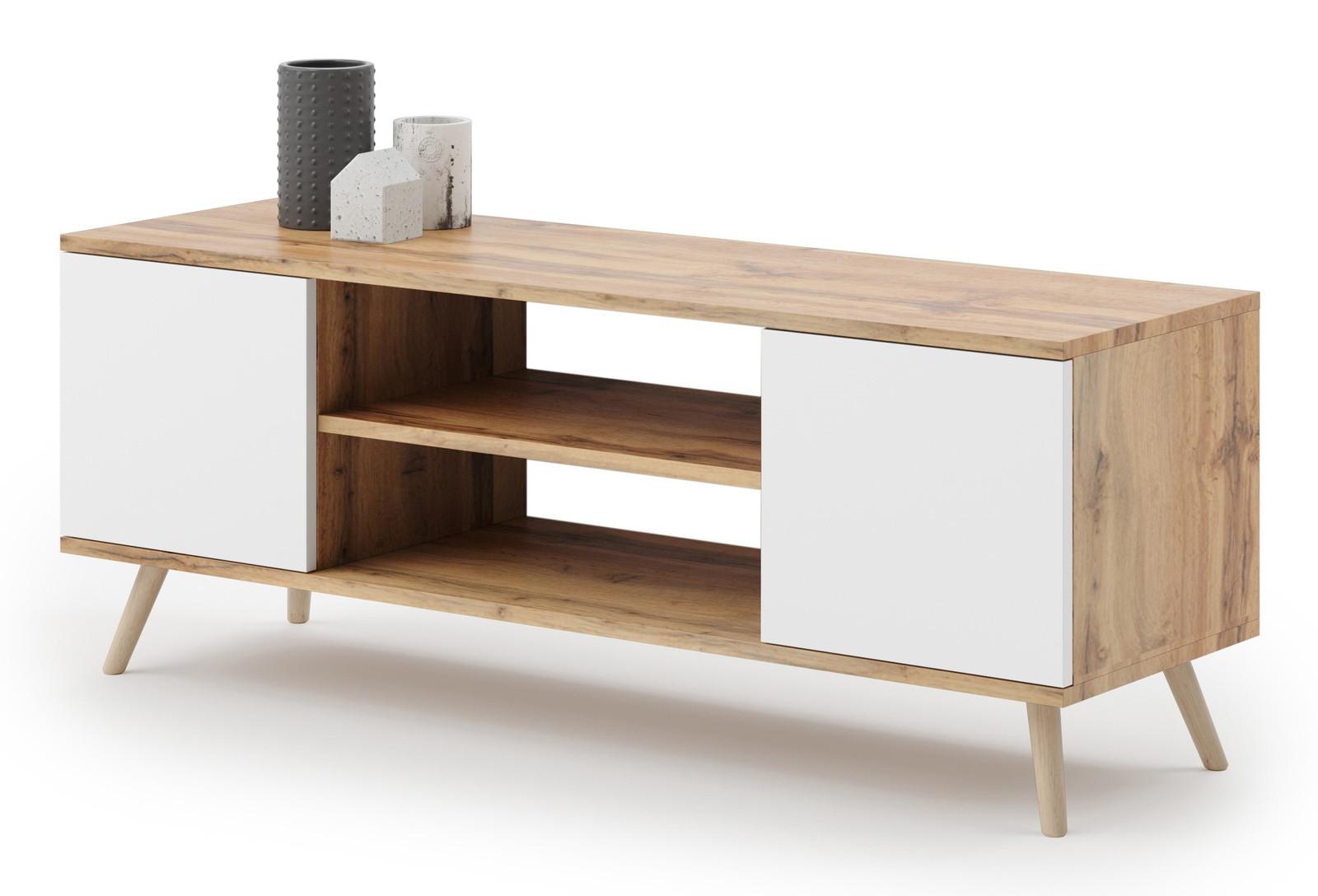 LOWBOARD Focus - Eichefarben/Weiß, Holzwerkstoff (40/50/155cm) - RAUMHIRSCH FURNITURE