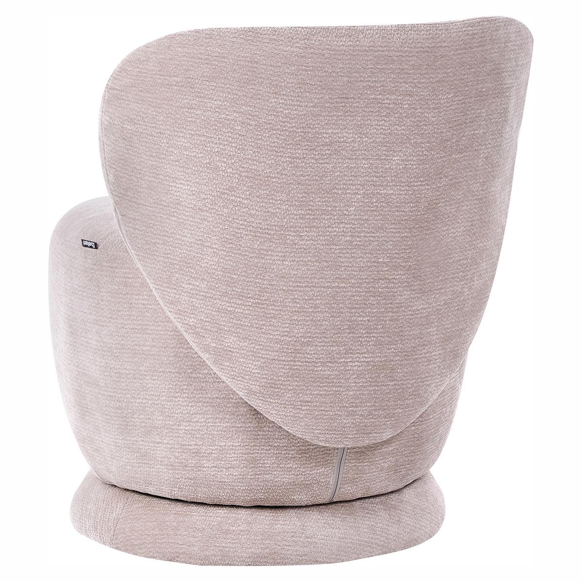 DREHSESSEL Chenillegewebe Beige Blomma - Hellgrün, Holz/Textil (60/72/63cm) - Beliani