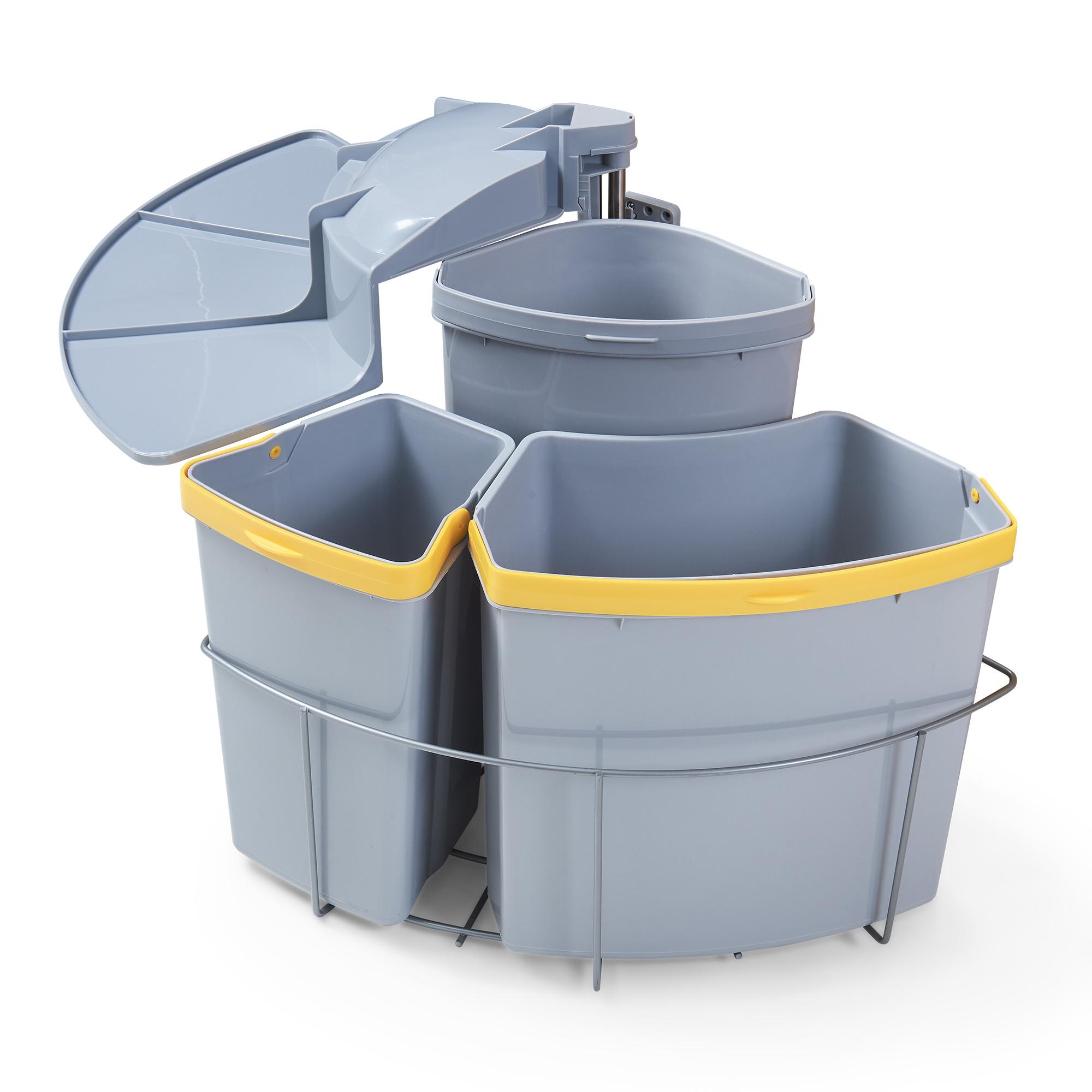 EINBAU-MÜLLEIMER Kollby - Grau, Kunststoff (45.5/50.5/45.5cm) - [en.casa]