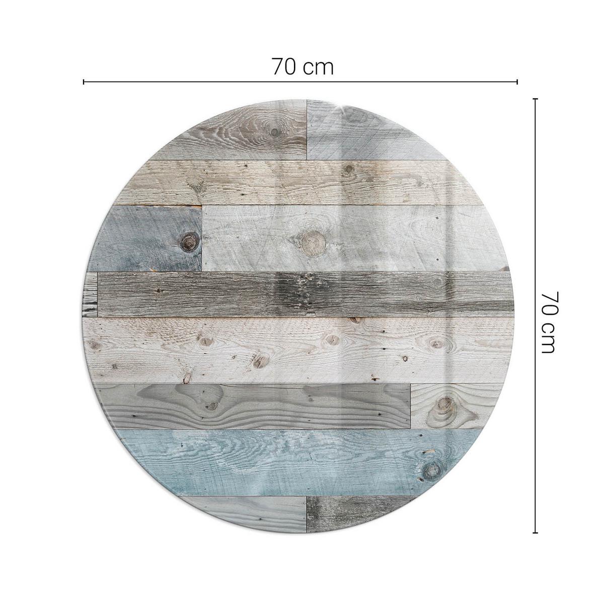 GLASPLATTE für Kamin Ø 70 cm - Grau, Glas (70/70/0.4cm) - TULUP