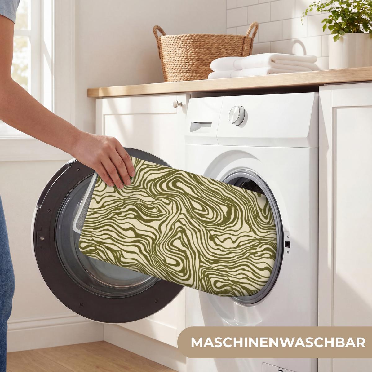 BADEMATTE Abstrakt - Marmor - Grün 60x120 cm - Dunkelgrün, Textil (60/120cm) - OnlyWow