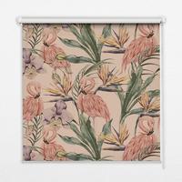INNENROLLO - Fensterrollo - Rollo - 80x140 cm - Flamingos und Blumen - Pink, Kunststoff (80/140/0.5cm) - TULUP