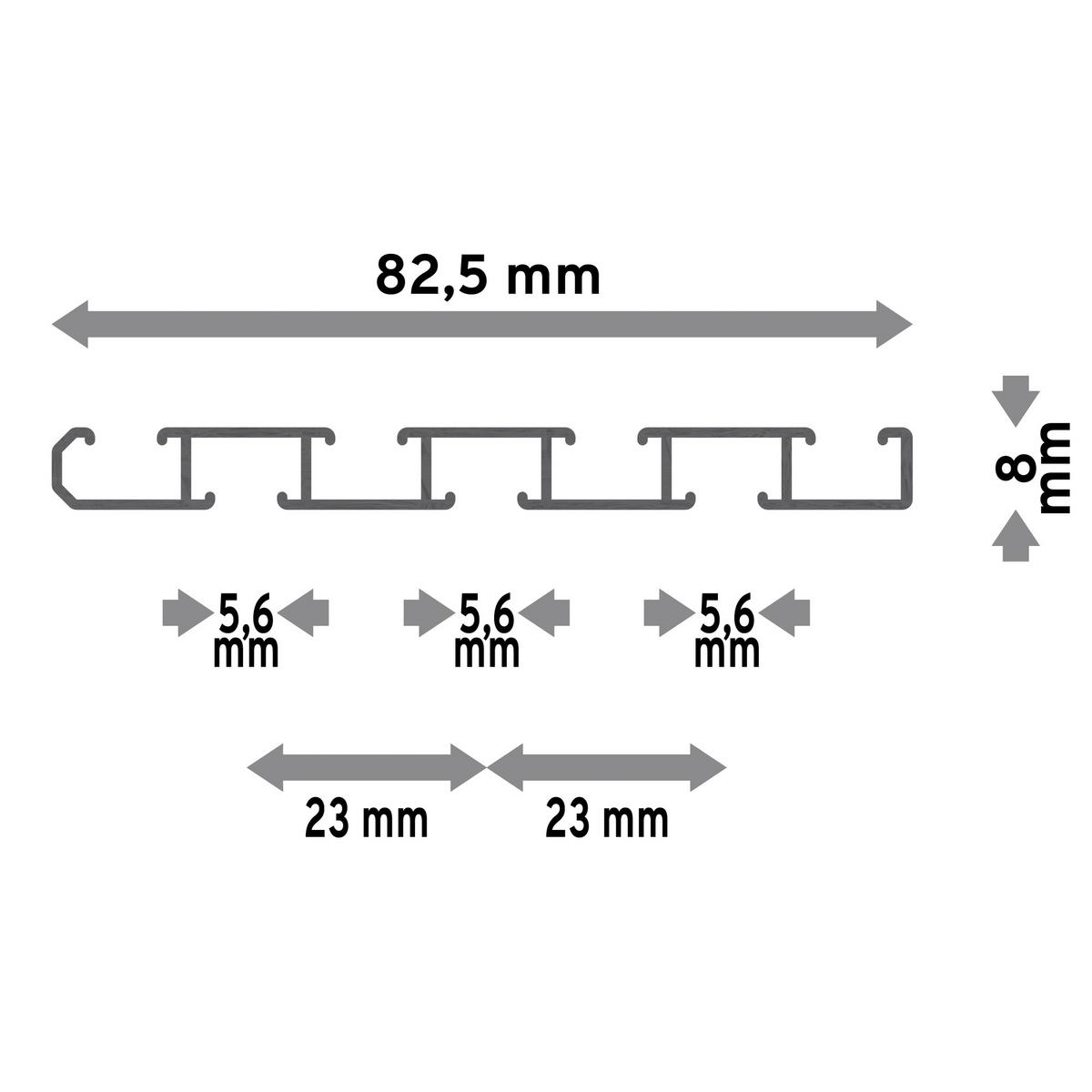 GARDINENSCHIENE Slimline 120 cm, 3-/4-läufig Silbergrau - Silberfarben/Alufarben, Metall (8.6/1.1/120cm) - INTERDECO