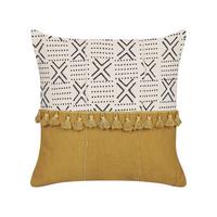DEKOKISSEN Cremeweiß 45/45 cm Woodi - Ecru, Naturmaterialien/Textil (45/45cm) - Beliani