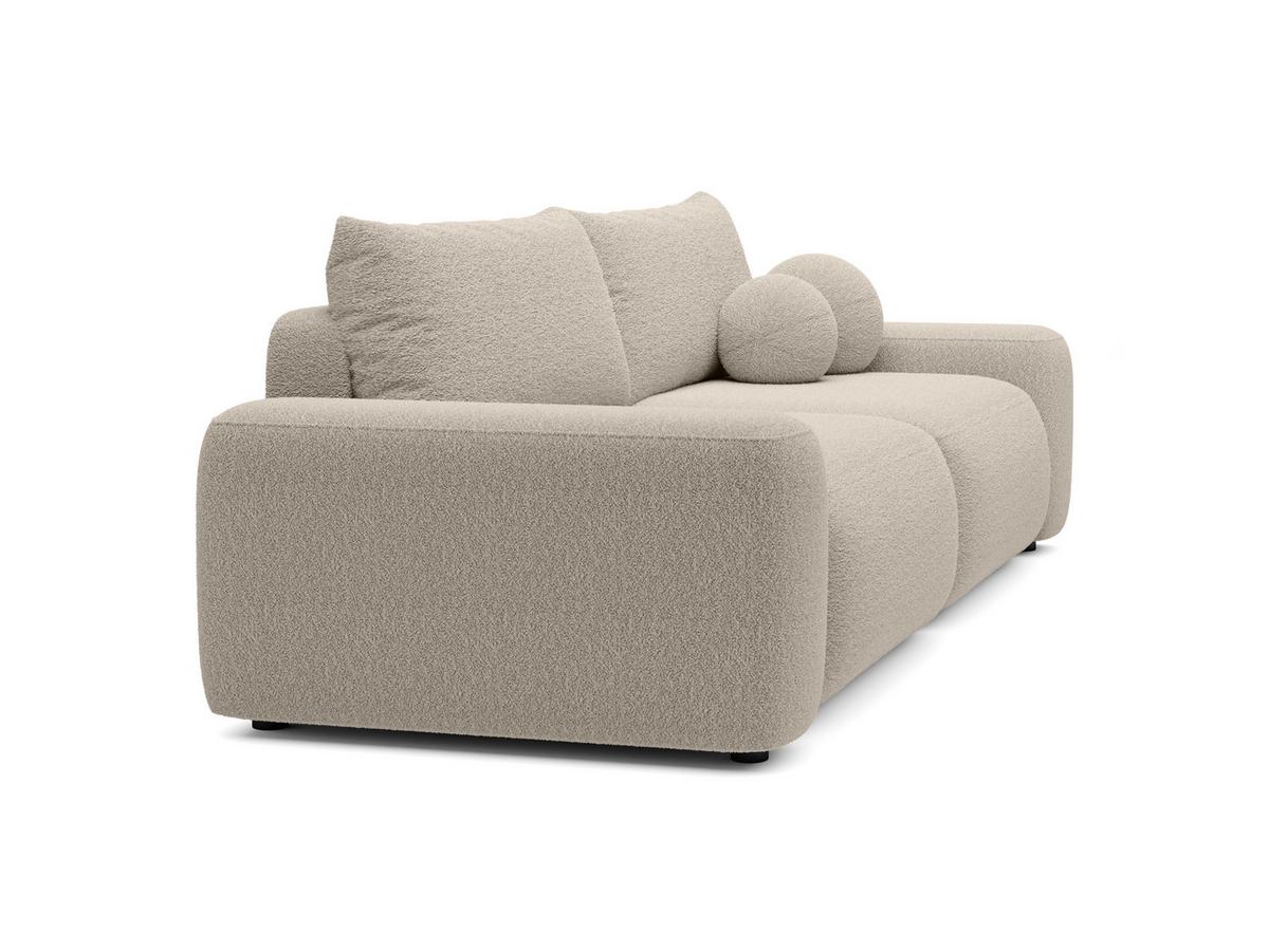 BETTSOFA RUOTA Beige Bucle-Stoff mit Schlaffunktion - Beige, Textil (105/87/257cm) - MASSENO