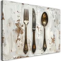 LEINWANDBILD Essen & Trinken 60x40cm - Beige, Textil (60/40cm) - Feeby