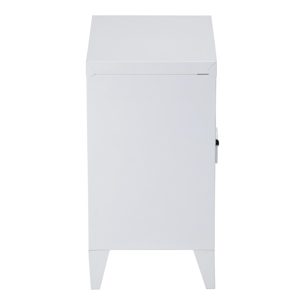 NACHTSCHRANK Inari - Weiß, Metall (40/57/30cm) - [en.casa]