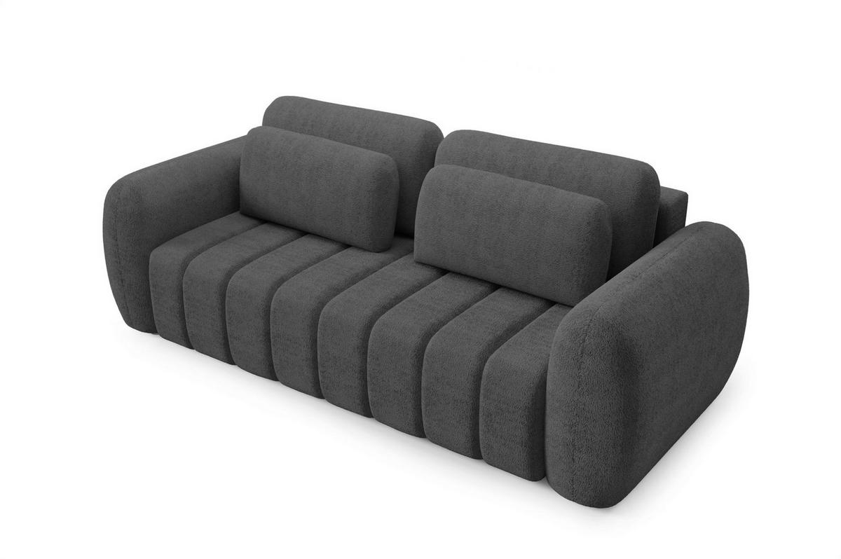 SCHLAFSOFA Caria - Anthrazit, Holzwerkstoff/Textil (266/95/110cm) - Fun Möbel