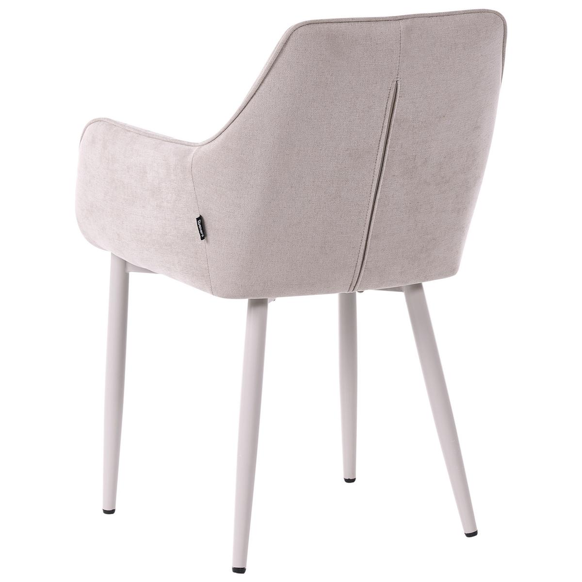 ESSZIMMERSTUHL 2er Set Stoff Beige Wellston - Beige, Textil/Metall (60/84/61cm) - Beliani