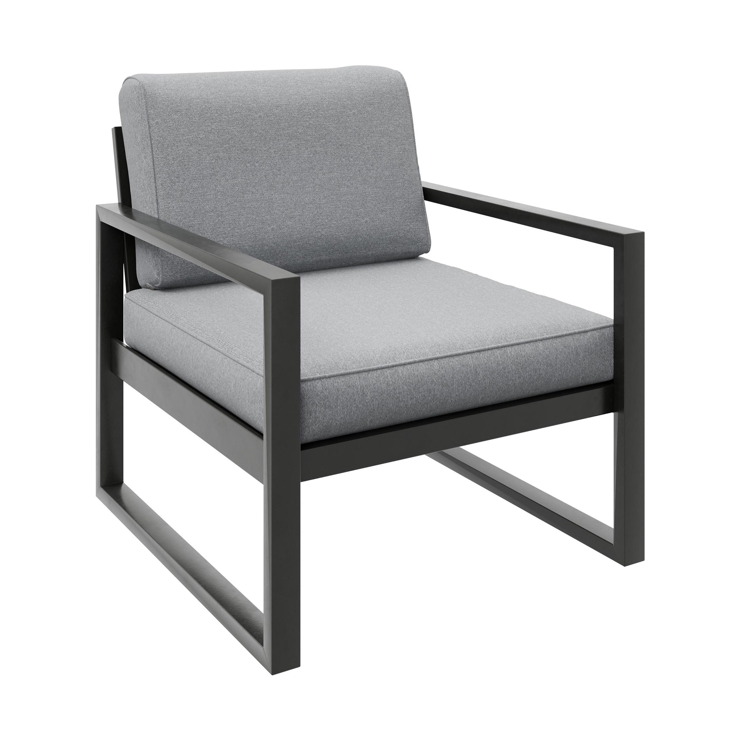 LOUNGESESSEL Stella mit Metallrahmen, 76 cm, Hellgrau - Hellgrau, Metall (76/86/80cm) - Beautysofa