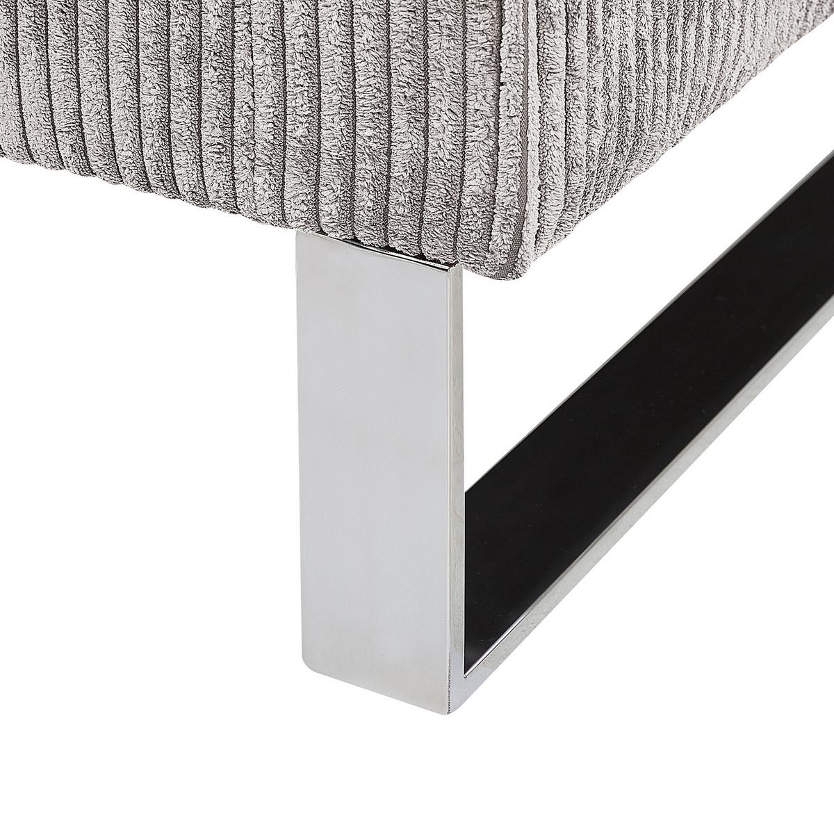 SESSEL Cord Grau Vind - Grau, Textil/Metall (76/82/82cm) - Beliani