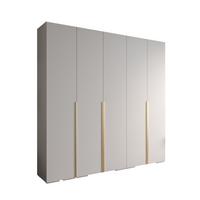 DREHTÜRENSCHRANK 236.7/250/47 5-türig - Goldfarben/Weiß, Holz/Metall (250/236.7/47cm) - MÖBEL KRYSPOL