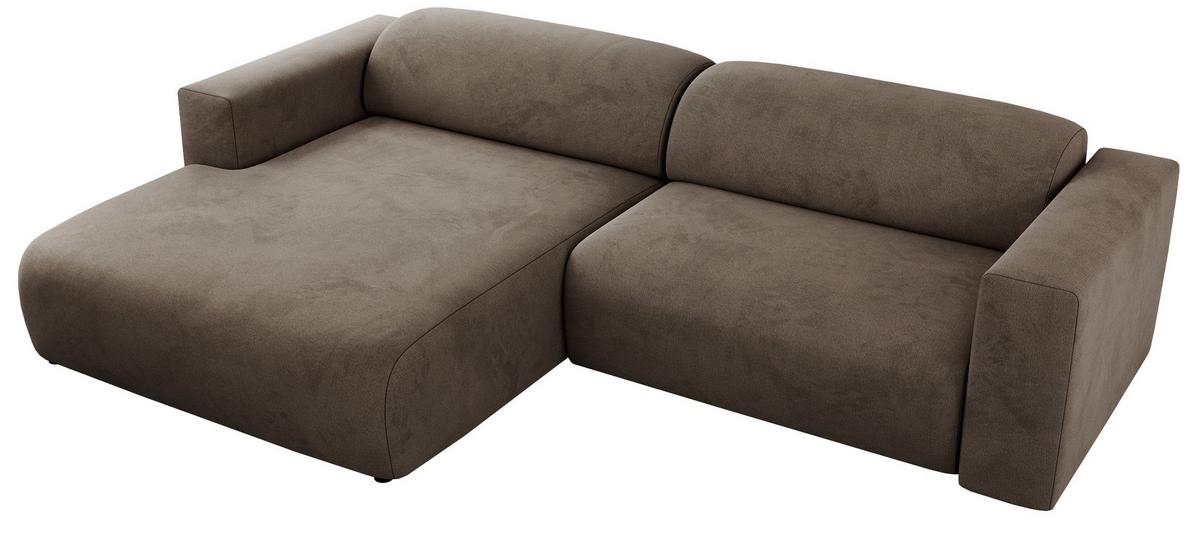 OFERTA WYCOFANA ECKSOFA PASADENA Braun Velvet Links Seite - Schwarz/Braun, Kunststoff/Textil (180/288cm) - MKS