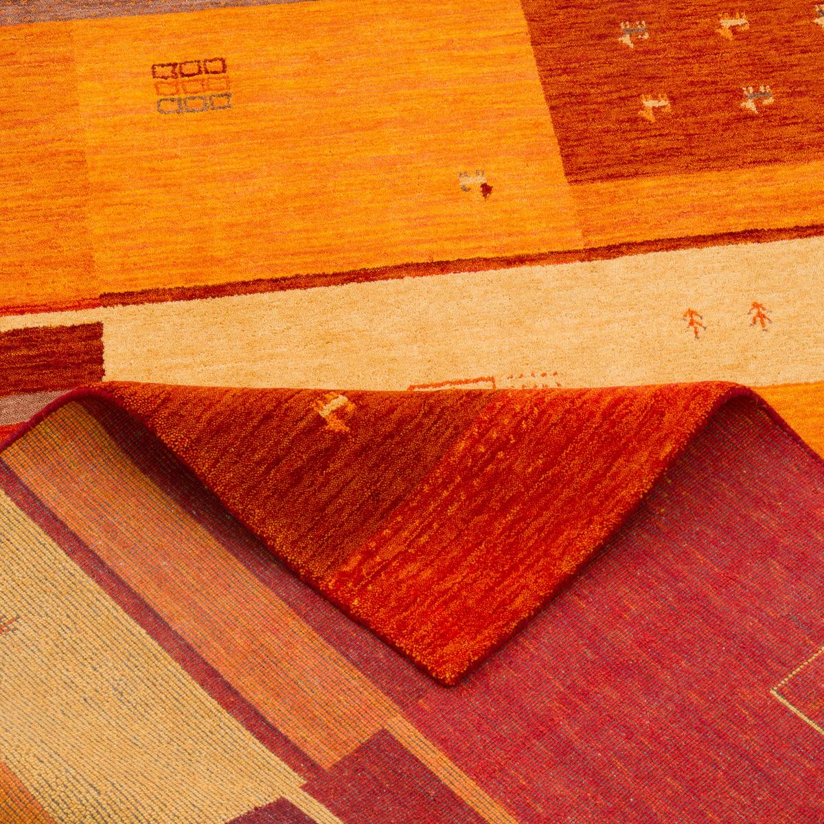 NATUR WOLLE TEPPICH GABBEH ESTA LÄUFER - Orange, Textil (90/160cm) - Pergamon