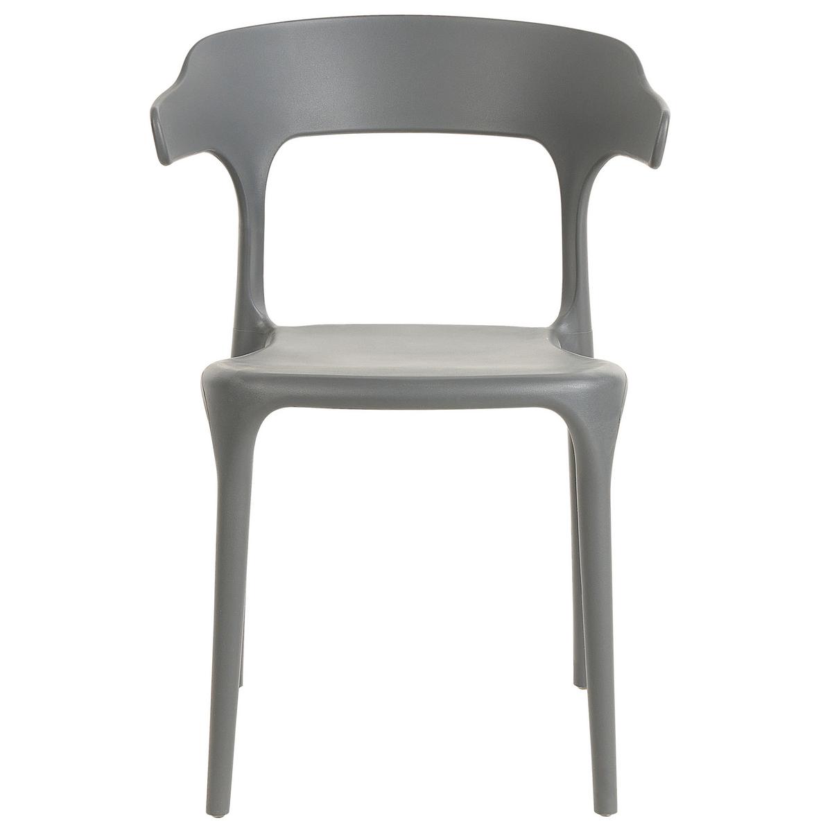 GARTENSTÜHLE 8er-Set Kunststoff grau Gubbio - Grau, Kunststoff (50/76/49cm) - Beliani