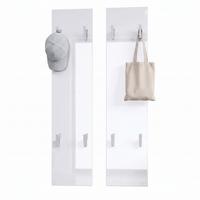 GARDEROBENPANEEL Wandpaneel Weiß Hochglanz - Weiß Hochglanz, Holzwerkstoff (120/28/2cm) - Vladon