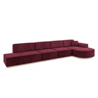 ECKSOFA Ottomane Rechts ARRIO-L3 - 413x171x83 cm Bordeauxrot - Bordeaux, Holzwerkstoff/Textil (413/171cm) - ALTDECOR