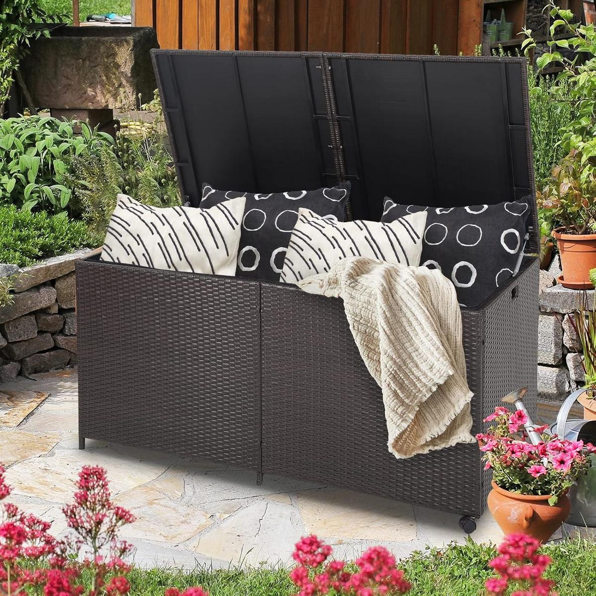 GARTENBOX Braun - Braun, Kunststoff (150/73/77cm) - COSTWAY