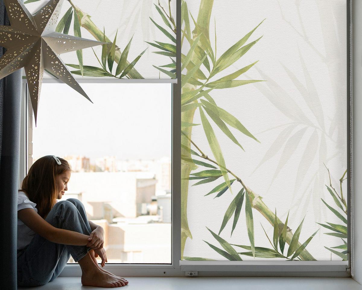 INNENROLLO - Fensterrollo - Rollo - 70x140 cm - Bambus - Weiß, Kunststoff (70/140/0.5cm) - TULUP