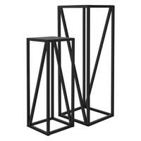 BLUMENSTÄNDER 2er Set Schwarz 21,5x21,5x57,4 cm/26x26x73,5 cm Stahl - Goldfarben, Metall (26/26/73.5cm) - ML-DESIGN