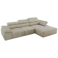 ECKSOFA RILASSO L Beige Velvet - rechts - Beige/Schwarz, Kunststoff/Textil (174/296cm) - MKS
