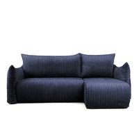 ECKSOFA Mailand Xs Mit Schlaffunktion - Dunkelblau, Holzwerkstoff/Textil (226/154cm) - Fun Möbel
