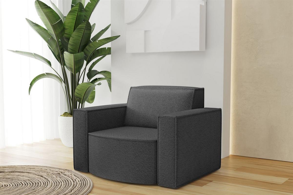 SOFASET Palma Ecksofa Sessel Ascot - Graphitfarben, Holzwerkstoff/Textil (236/78/165cm) - Fun Möbel