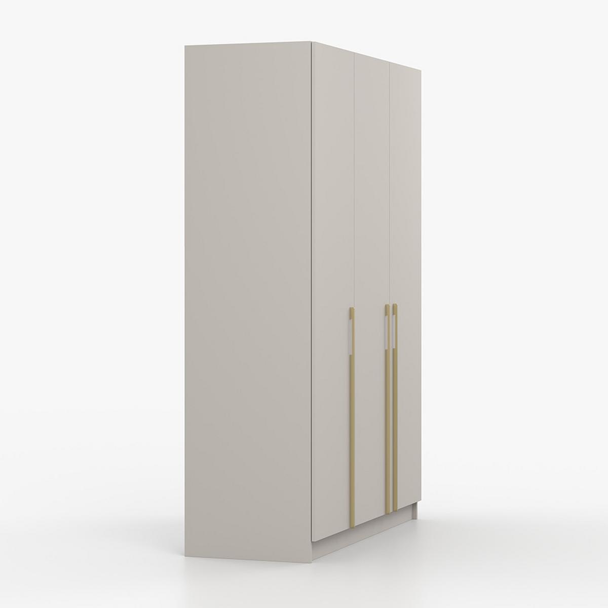 DREHTÜRENSCHRANK ROSA 3D 150/210/55, 3-türig, Kaschmir - Kaschmir/Goldfarben, Holzwerkstoff (150/210/55cm) - imoebel24