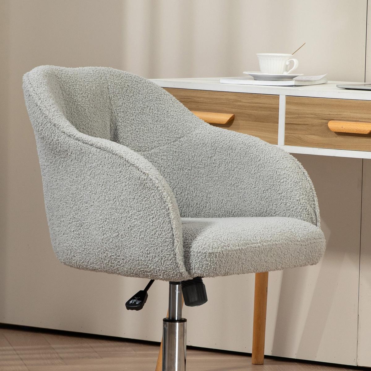 BÜROSTUHL Polyester Kunstleder Grau - Grau, Kunststoff (61/86/56cm) - HOMCOM