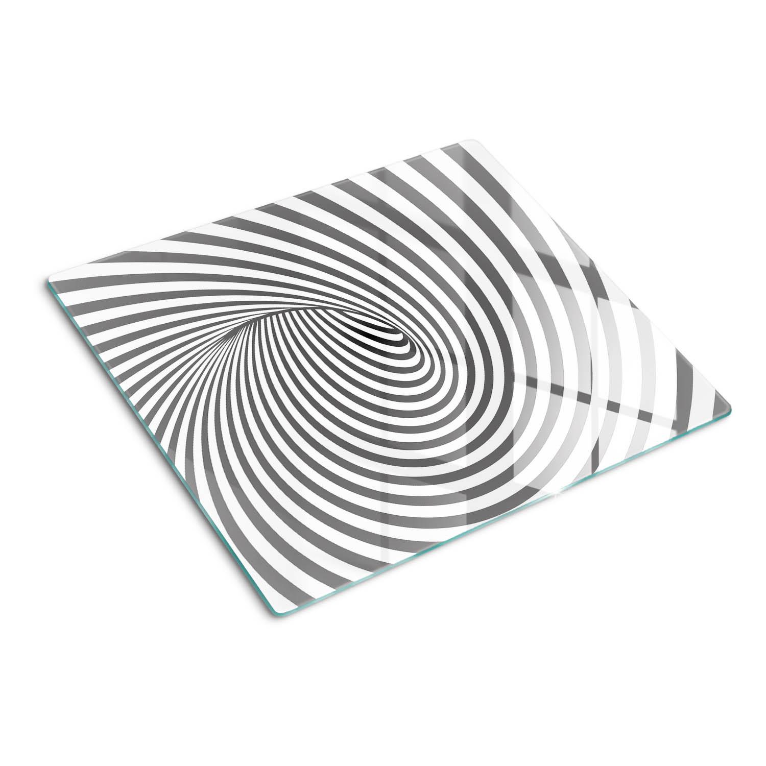 GLASPLATTE 60x52 cm Spirale mit Streifen - Grau, Glas (60/0.4/52cm) - TULUP