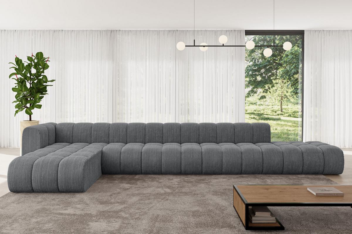 ECKSOFA modulares Sofa Zuvon-L3 - 478x177x70 cm Dunkelgrau - Dunkelgrau, Holzwerkstoff/Textil (478/177cm) - ALTDECOR