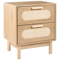 NACHTTISCH mit 2 Schubladen Hellbraun Costello - Hellbraun, Holzwerkstoff (40/48/59cm) - Beliani