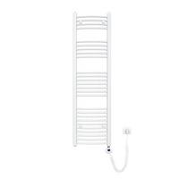HANDTUCHHEIZKÖRPER elektrisch gebogen Weiß 140/40/5,6 cm - Weiß, Metall (40/140/4.4cm) - EMKE