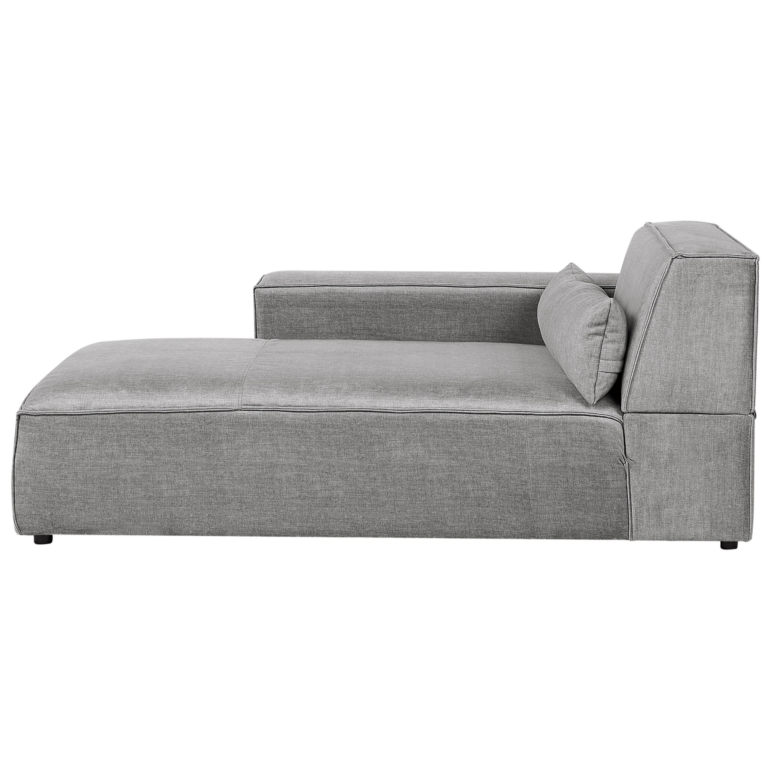 CHAISELONGUE-RECHTSSEITIGE Stoff Grau Hellnar - Dunkelgrau/Grau, Textil (102/70/176cm) - Beliani