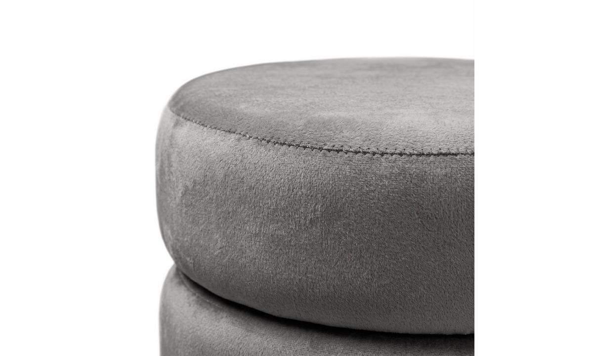 HOCKER LUCIA 38/38/42 cm Grau - Goldfarben/Grau, Textil/Metall (38/42/38cm) - Lookway