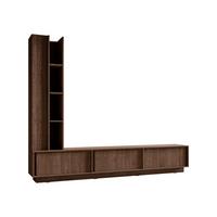 WOHNWAND Higros - Braun, Holzwerkstoff (230/185/35cm) - MIRJAN24