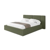 POLSTERBETT mit Bettkasten und Lattenrost, Bett mit Matratze H3/H4 - RIVO 200x200 Grün - Olivgrün, Holzwerkstoff/Textil (200/200cm) - ALTDECOR