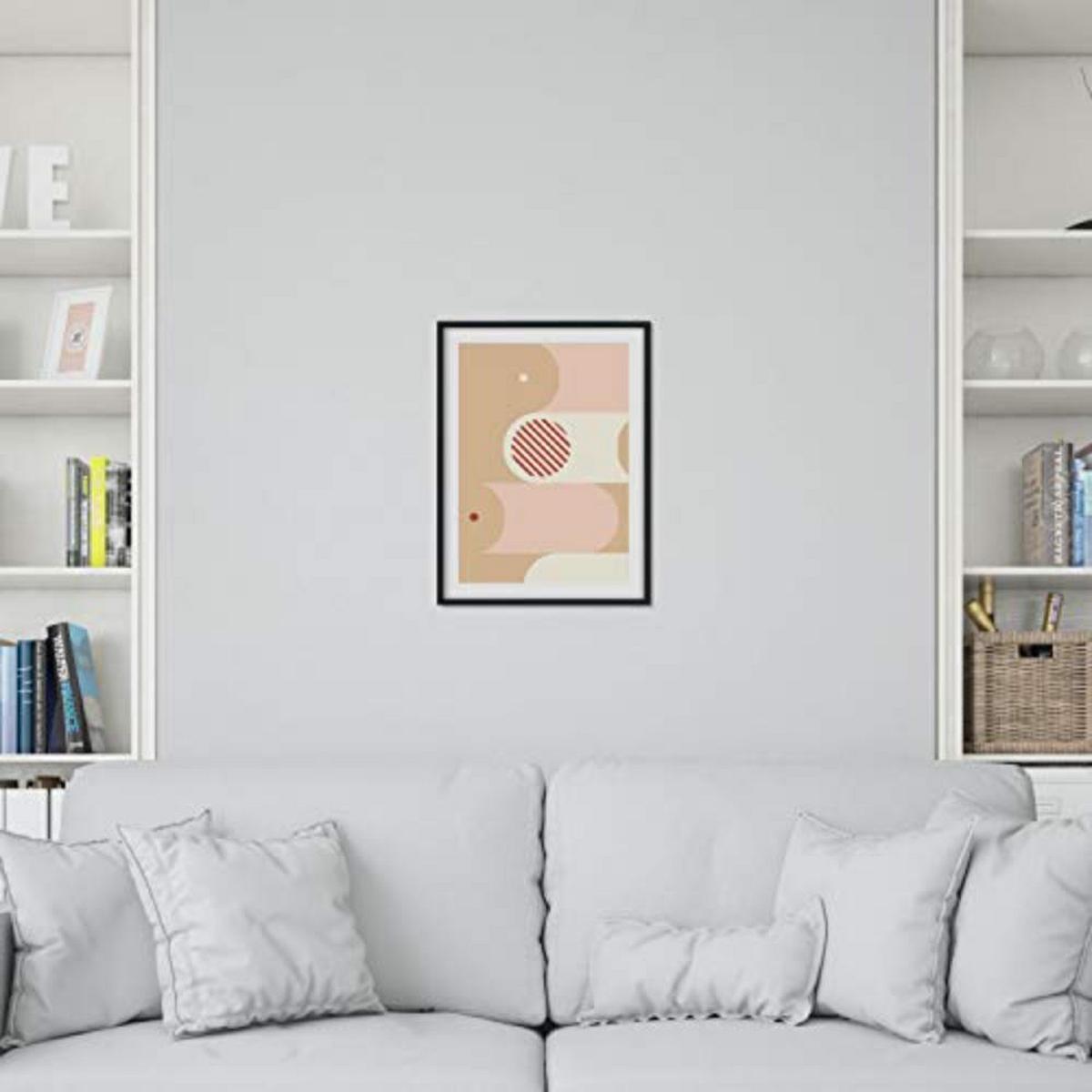 POSTER Set mit 4 Konstruktivität, Saharasand A4 Schwarzer Rahmen - Schwarz, Papier (29.7/3cm) - Nacnic