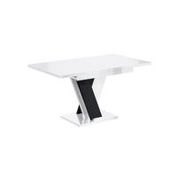 ESSTISCH ausziehbar 120 -160x80x75 cm - Hochglanz Weiß/Hochglanz Schwarz - ASIV - Weiß, Holzwerkstoff (120/80/75cm) - ALTDECOR