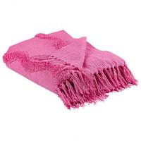 DECKE Rosa Khari 125/150 cm - Pink, Naturmaterialien/Textil (125/150cm) - Beliani