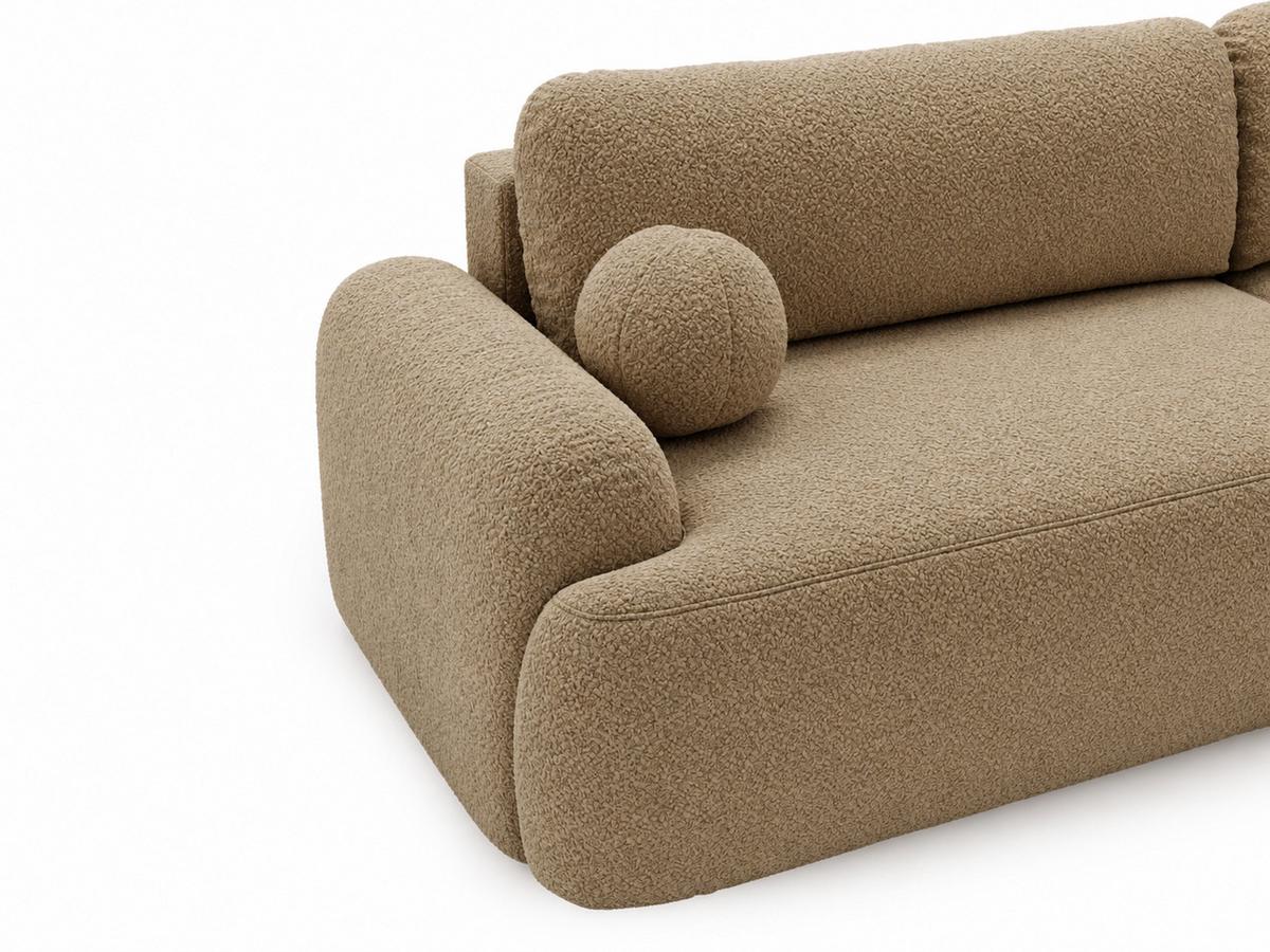 ECKSOFA Aurio Hellbraun Rechts - Hellbraun, Holz/Textil (261/177cm) - Graingold